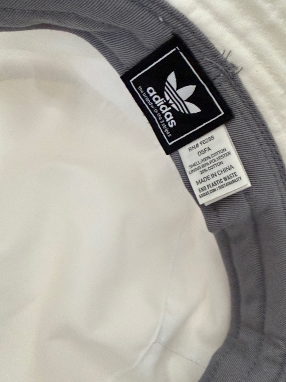 adidas White Bucket Hat with Black Trefoil Logo - Picture 5 of 8